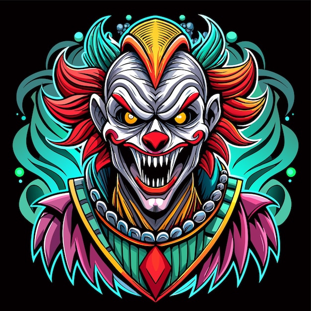 Clowns joker buffoon comedian juggler hand drawn mascot cartoon character sticker icon concept