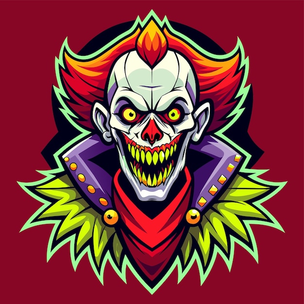 Clowns joker buffoon comedian juggler hand drawn mascot cartoon character sticker icon concept