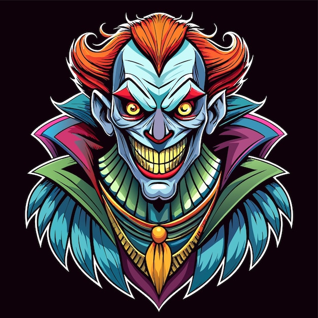 Clowns joker buffoon comedian juggler hand drawn mascot cartoon character sticker icon concept