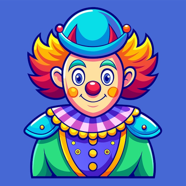 Vector clowns joker buffoon comedian juggler hand drawn mascot cartoon character sticker icon concept