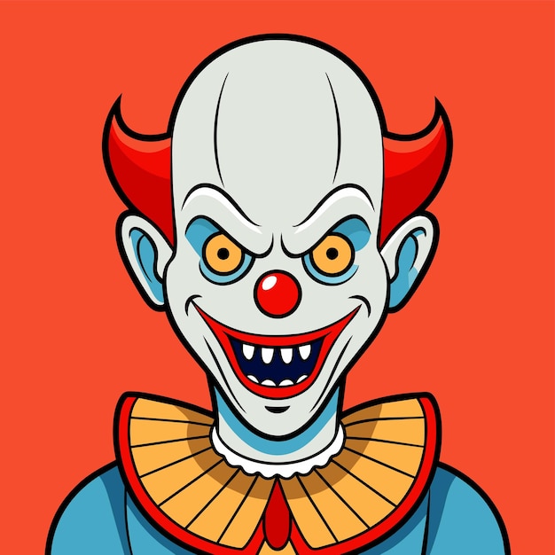 Clowns joker buffoon komiek jongleur met de hand getekende mascotte cartoon personage sticker icoon concept