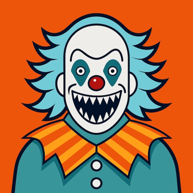 Clowns joker buffoon komiek jongleur met de hand getekende mascotte cartoon personage sticker icoon concept