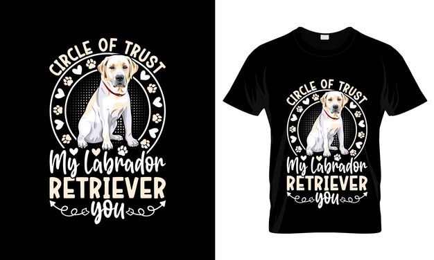 Vector clrcle of trust mijn labrador kleurrijke grafische t-shirt labrador t-shirt design
