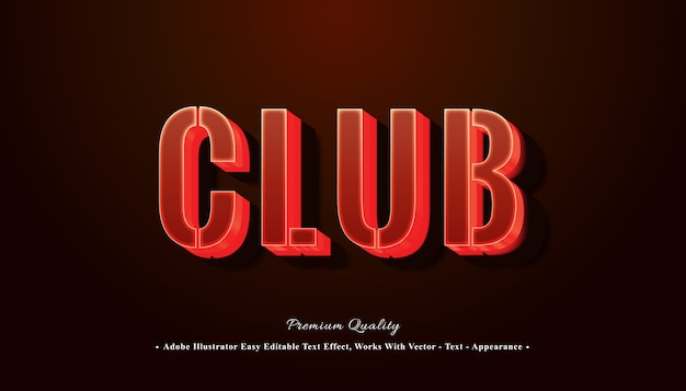 Club 3D-lettertype-effect