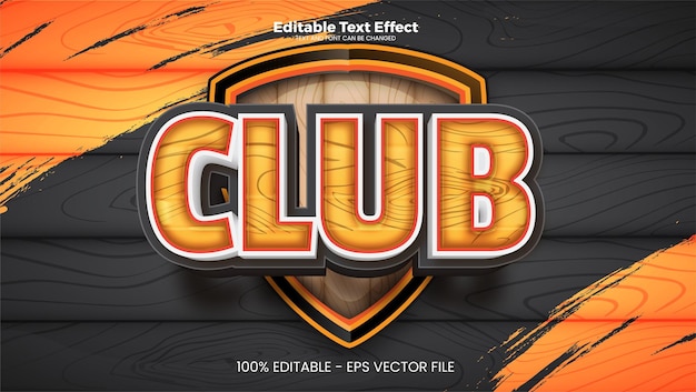 Club editable text effect in modern trend style