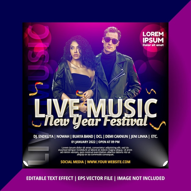 club music dj party Social media and instagram post template