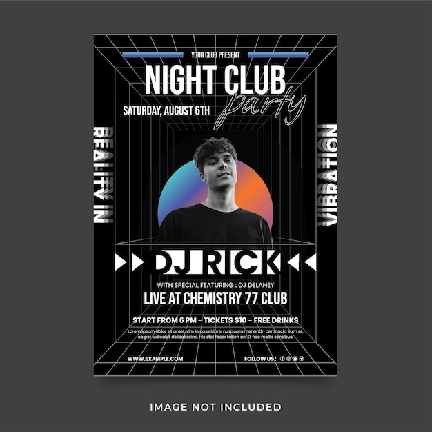 Vector club night flyer template