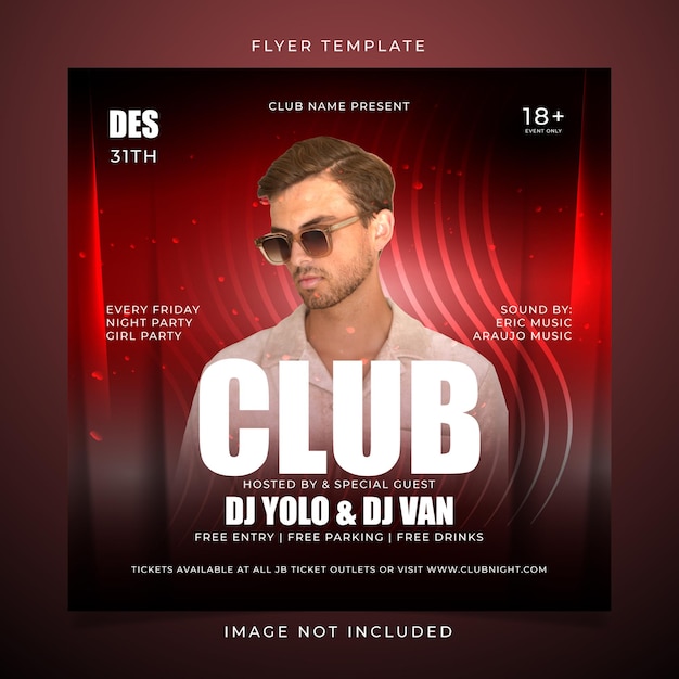club night party flyer template