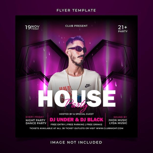 Club night party flyer template