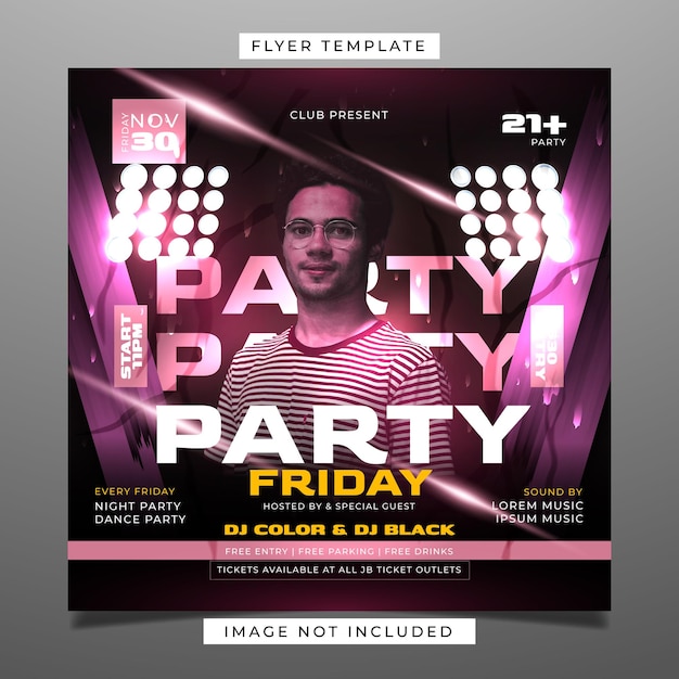 Vector club night party flyer template