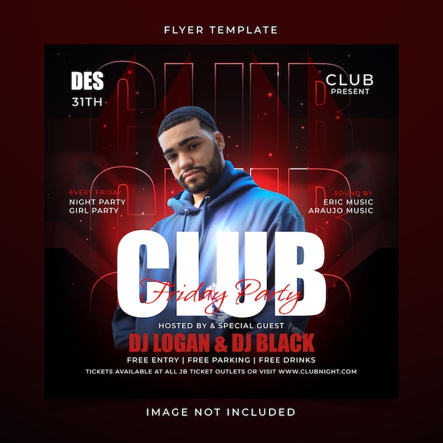 Vector club party flyer template