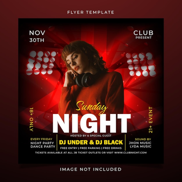Vector club party flyer template