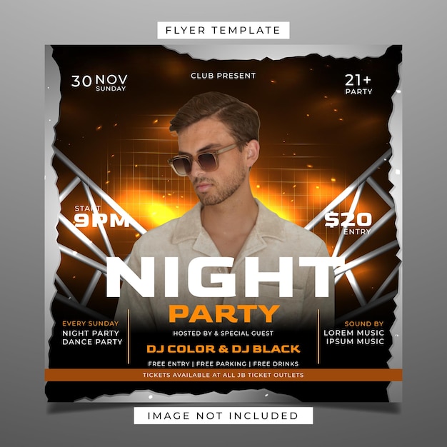 Vector club party flyer template