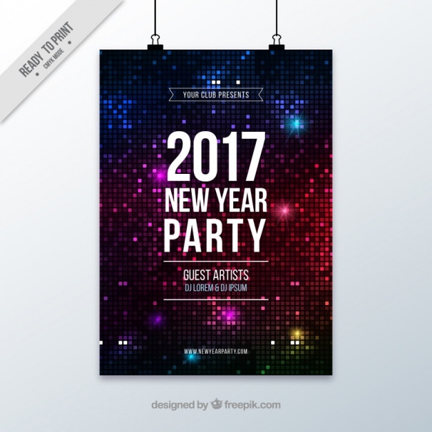 Vector club poster of happy new year 2017