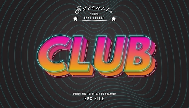 Club text effect editable