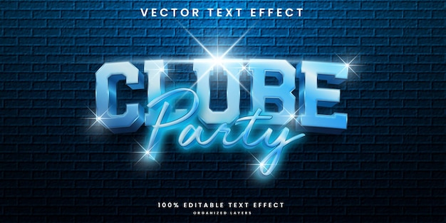 Vector clube party editable text effect