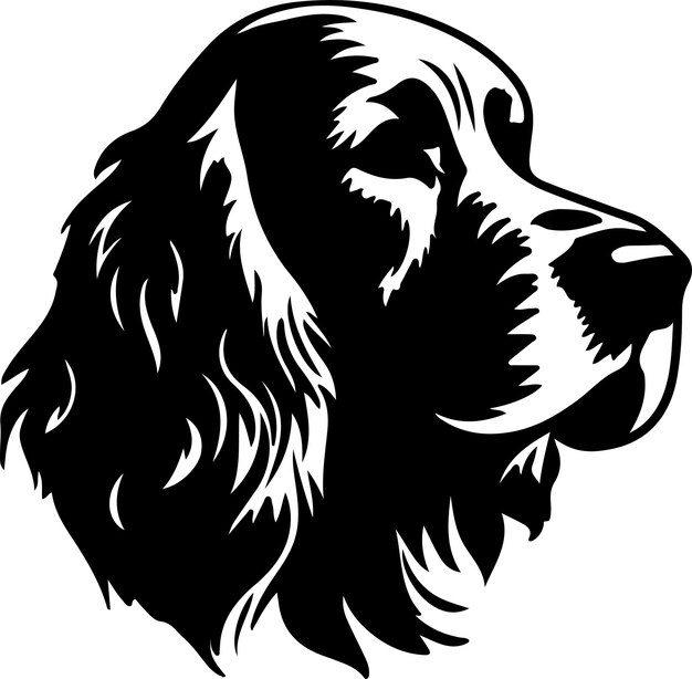 Clumber Spaniel black silhouette with transparent background