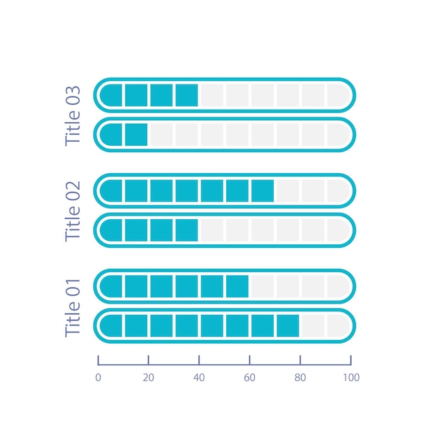 Clustered fragmented infographic chart design template