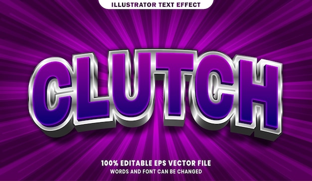 Clutch 3d editable text style effect