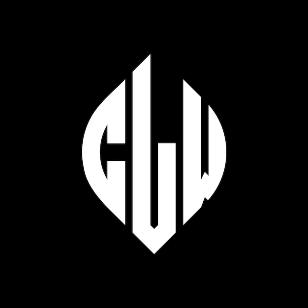 CLW cirkel letter logo ontwerp met cirkel en ellips vorm CLW ellips letters met typografische stijl De drie initialen vormen een cirkel logo CLW cirkel embleem Abstract Monogram Letter Mark Vector