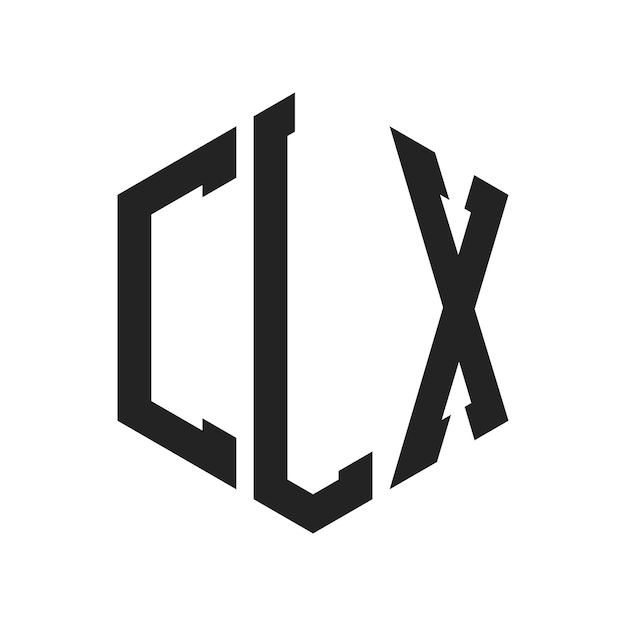 CLX ロゴ デザイン イニシャルレター CLX モノグラム ロゴ ヘクサゴン形