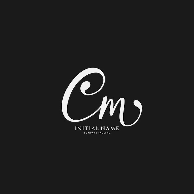 CM initial signature logo Handwritten monogram vector