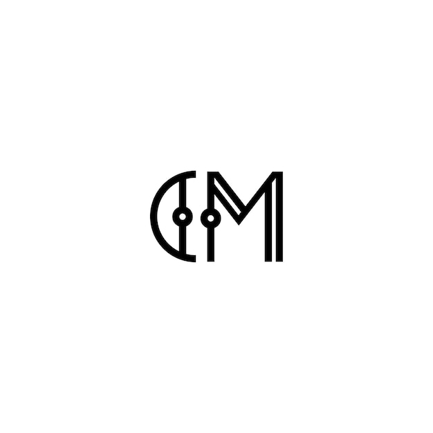 Cm монограмма дизайн логотипа буква текст имя символ монохромный логотип алфавит персонаж простой логотип