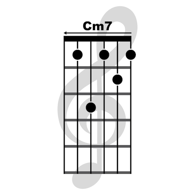 Vector cm7 gitaar akkoord pictogram