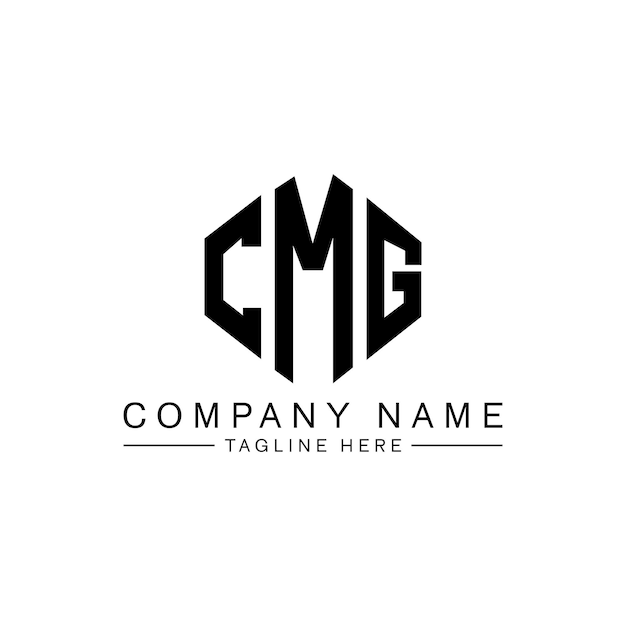 Дизайн логотипа CMG с буквой с формой многоугольника CMG дизайн логотипа в форме полигона и куба CMG шестиугольник векторный логотип шаблон белый и черный цвета CMG монограмма бизнес и логотип недвижимости