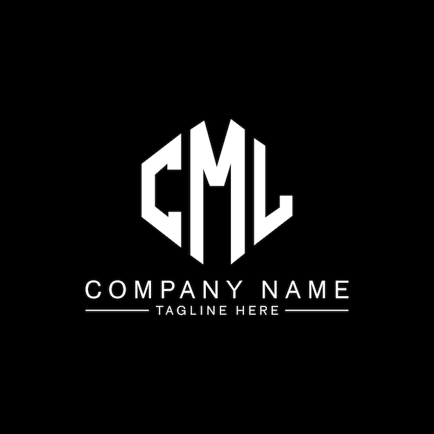 Вектор Дизайн логотипа cml с буквой с формой многоугольника cml дизайн логотипа с формой полигона и куба cml шестиугольник векторный логотип шаблон белый и черный цвета cml монограмма бизнес и логотип недвижимости