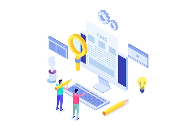 CMS Content management concept Vector illustratie