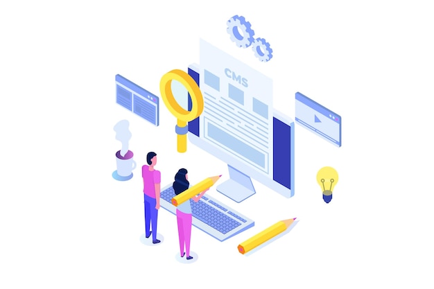 CMS Content management concept Vector illustratie