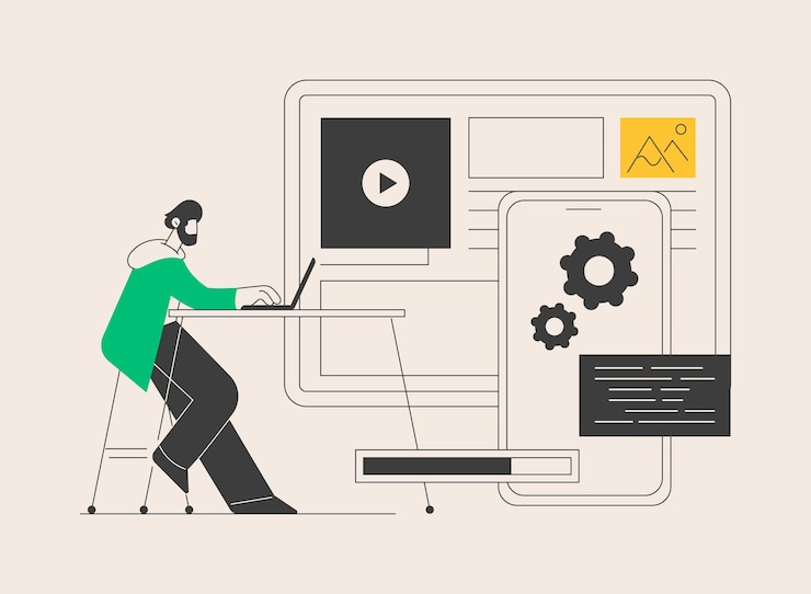 Vector cms development abstract concept vector illustration
