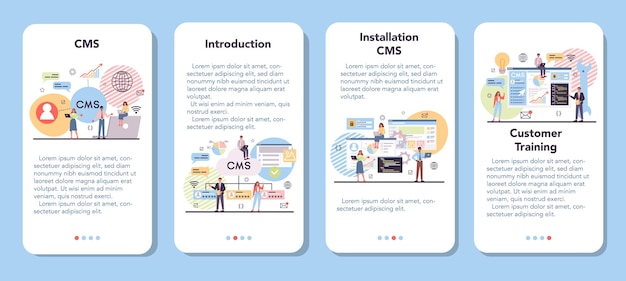 Набор баннеров для мобильного приложения CMS