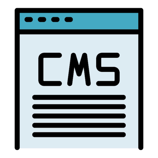 Cms page icon outline vector Code system Site tool color flat