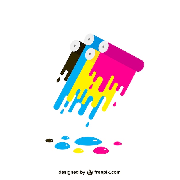 Vector cmyk colorful paint stains