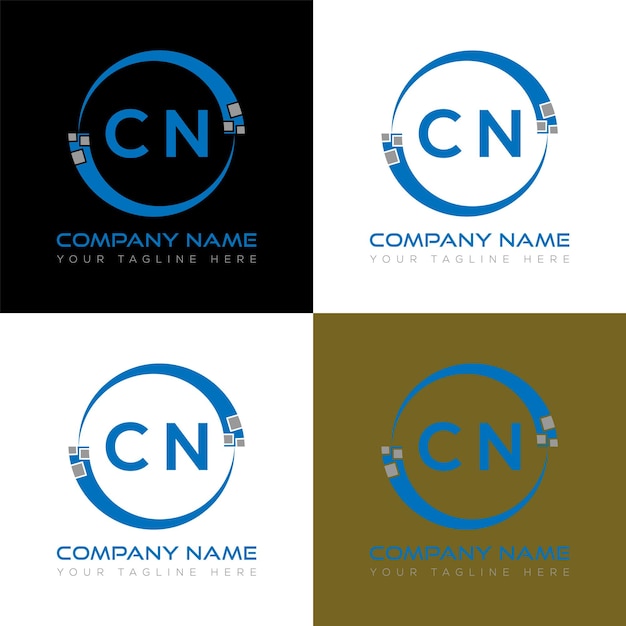 CN eerste moderne logo ontwerp vector pictogrammalplaatje