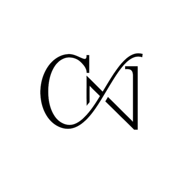 Vettore logo di lusso cn