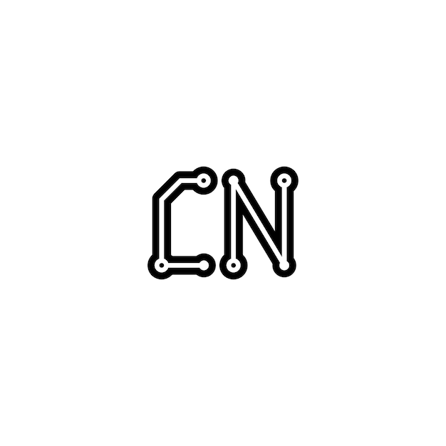 CN モノグラムロゴ デザイン文字 テキスト名 シンボル モノクロロゴタイプ アルファベット文字 シンプルロゴ