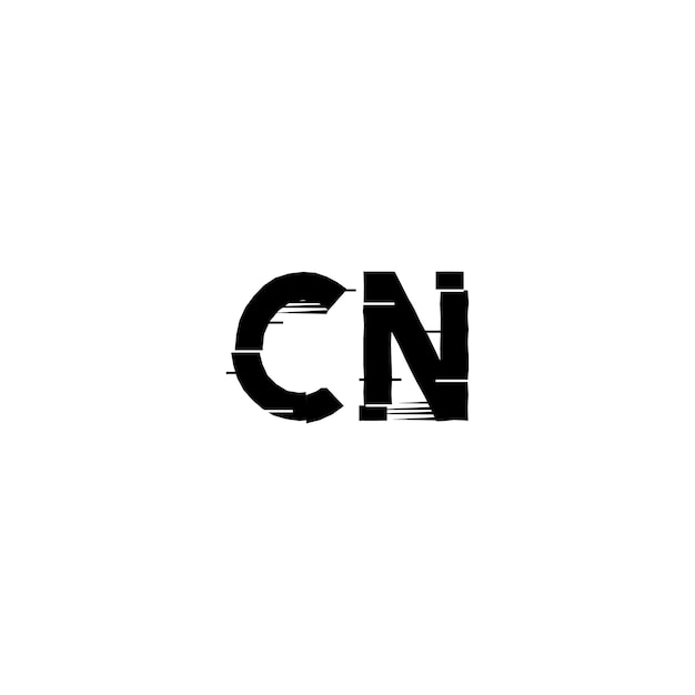 ベクトル cn モノグラムロゴ デザイン文字 テキスト名 シンボル モノクロロゴタイプ アルファベット文字 シンプルロゴ