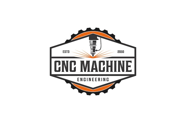 Cnc-draaibankmachine logo computer numerieke besturing moderne 3d-snijtechnologie ontwerpproductie