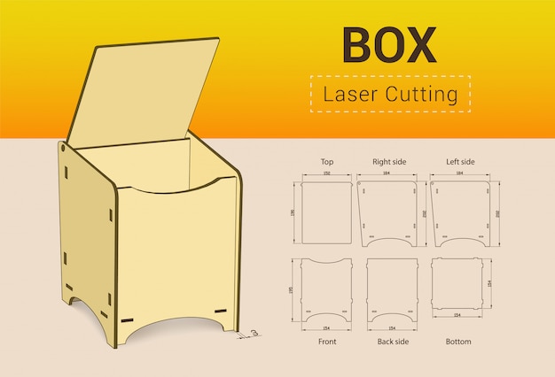 Vector cnc. laser cutting box.