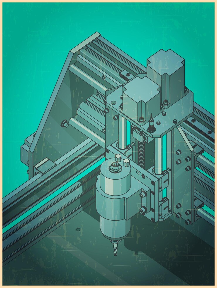 Vector cnc machine for 3d carving retro poster style