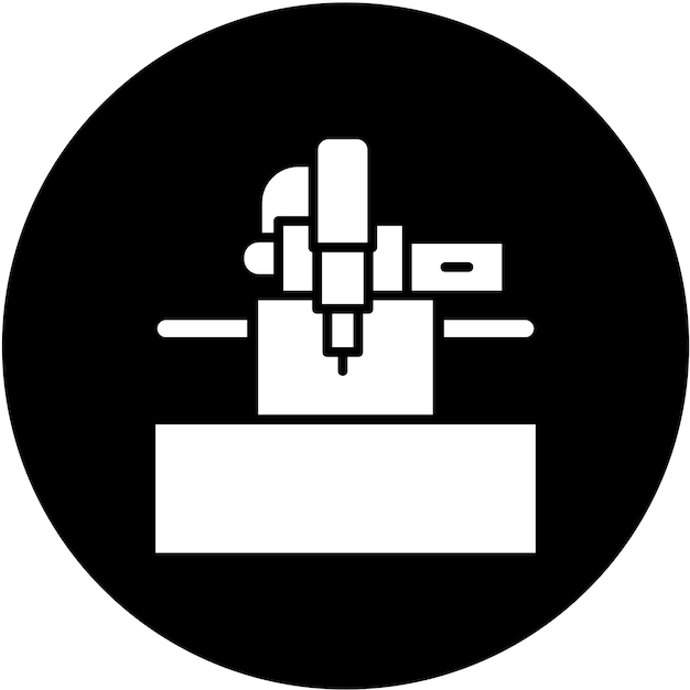 Vector cnc machine icon style