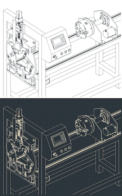 CNC 파이프 절단 기계 블루프린트