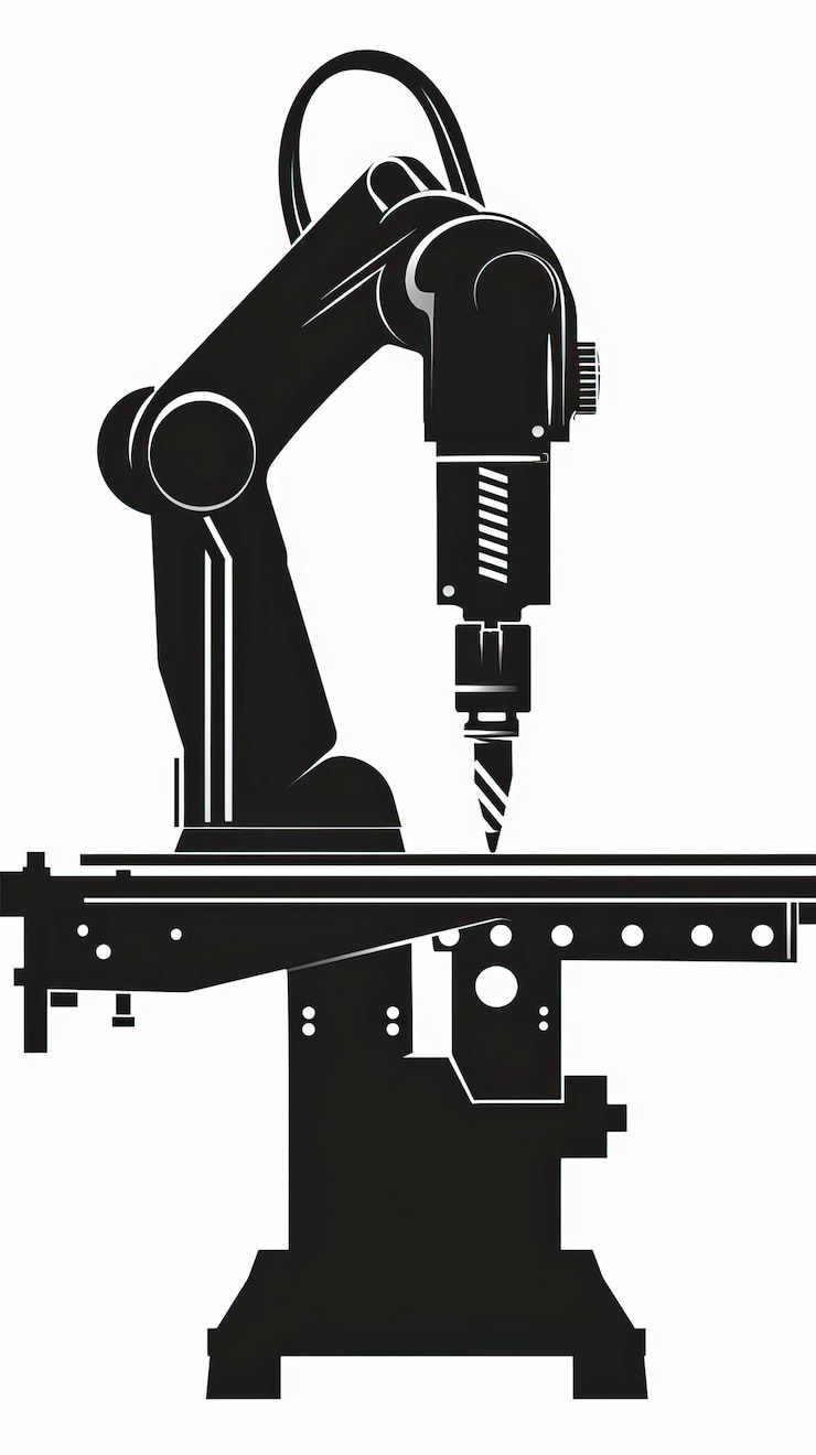 Vector cnc silhouette isolated on white background