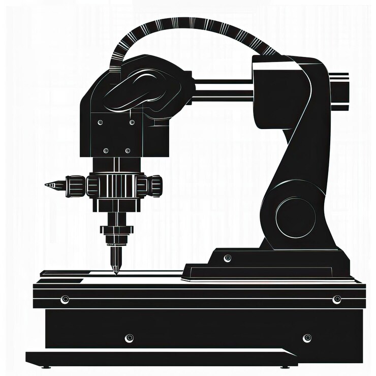 Vector cnc silhouette isolated on white background