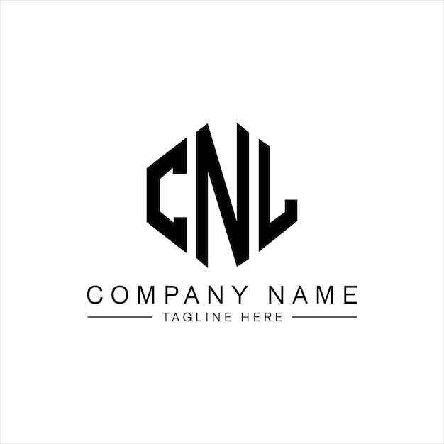 다각형 모양의 CNL 글자 로고 디자인 (CNL 다각형 및 큐브 모양 로고 디자인) CNL 육각형 터 로고 템플릿 (백색과 검은색 CNL 모노그램 비즈니스 및 부동산 로고)