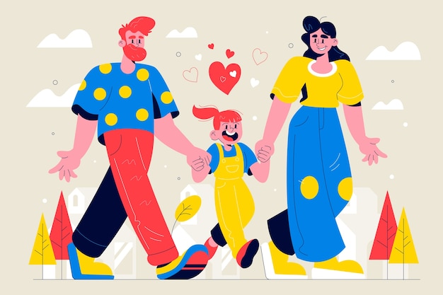 Vector co-parenting illustration