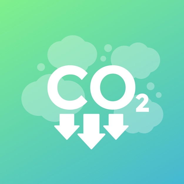 Vector co2 carbon emission reduction vector design